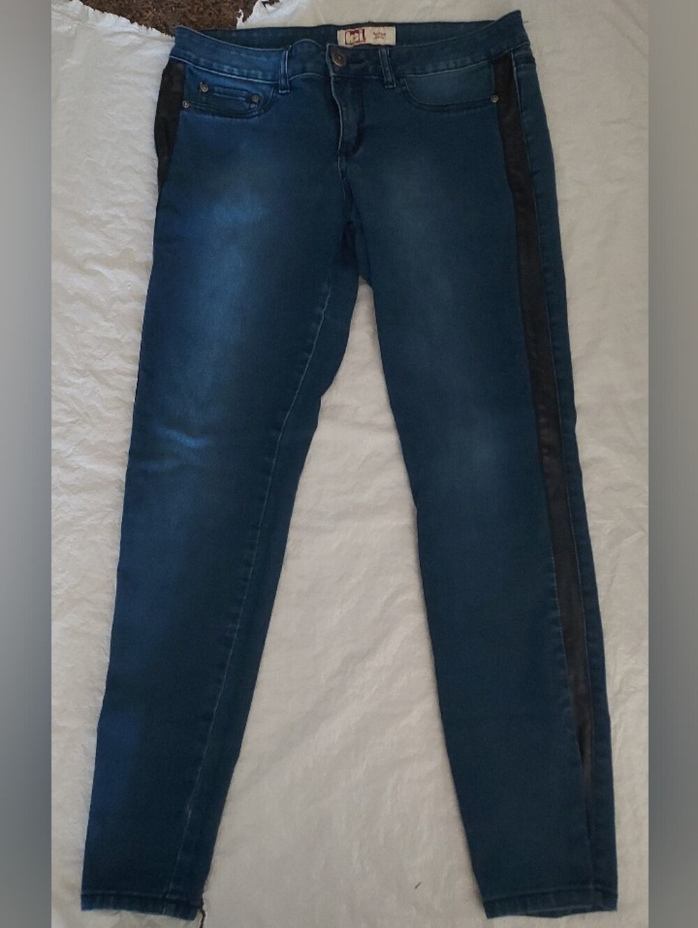 lei Dark Blue Jeggings with Black Side Stripe
